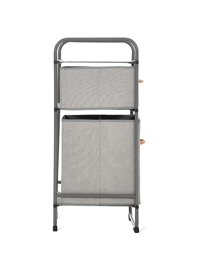 Metal Storage Rack with 2 Drawers, Grey