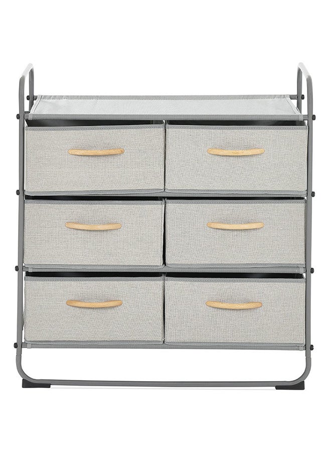 Metal Storage Rack with 6 Drawers, Grey