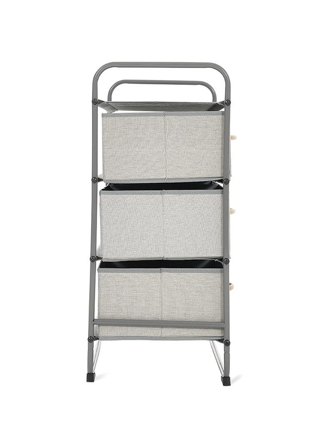 Metal Storage Rack with 6 Drawers, Grey