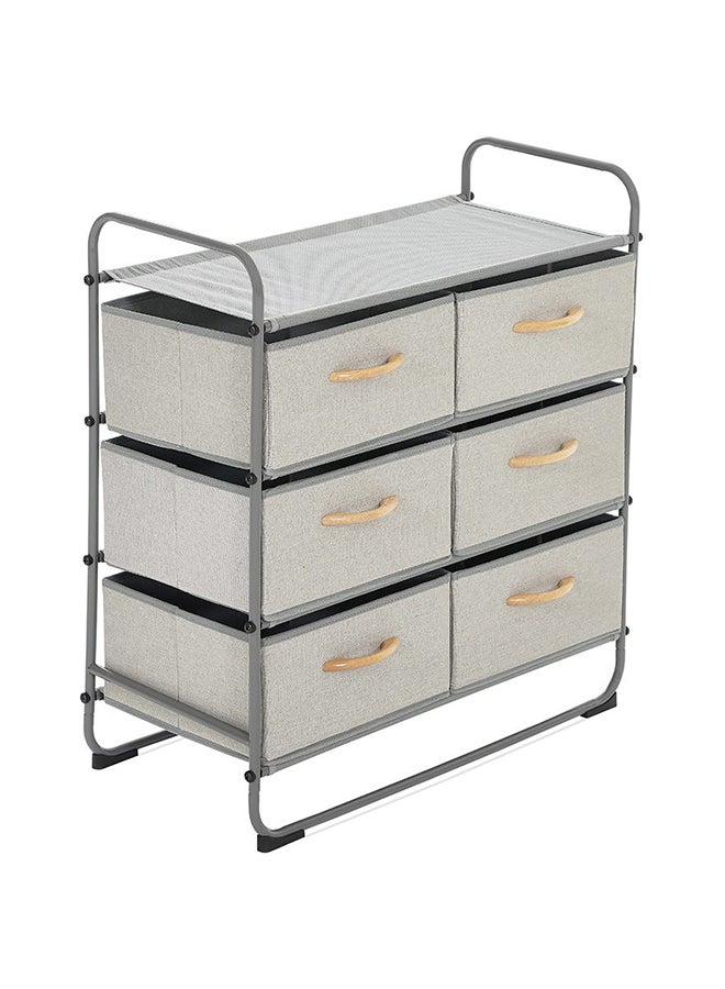 Metal Storage Rack with 6 Drawers, Grey