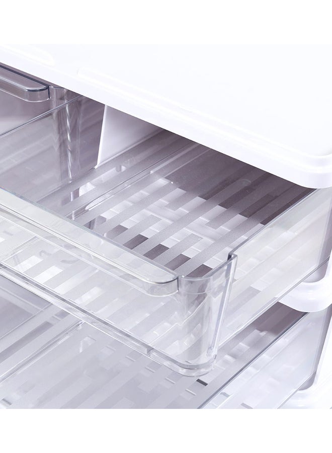 Plastic 2 - Tier Cabinet, Clear & White - 41.1x38.7 cm