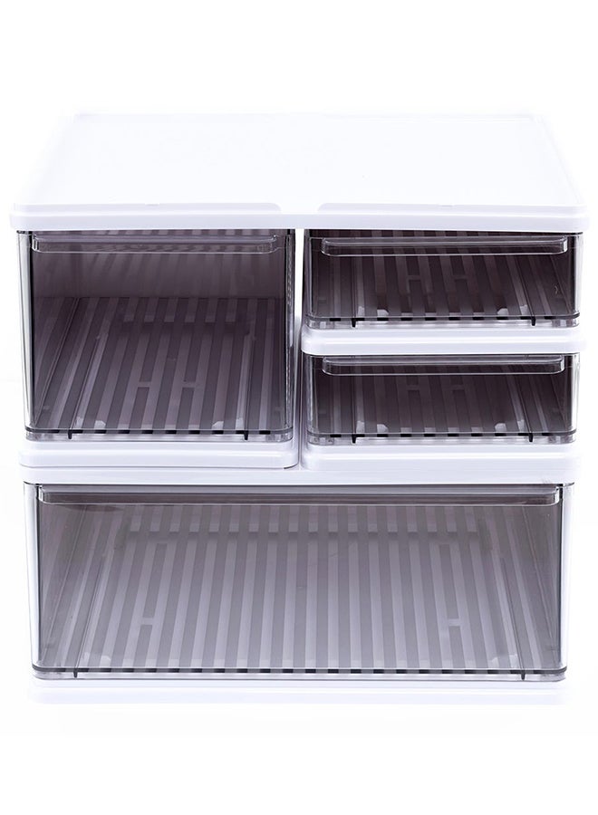 Plastic 2 - Tier Cabinet, Clear & White - 41.1x38.7 cm