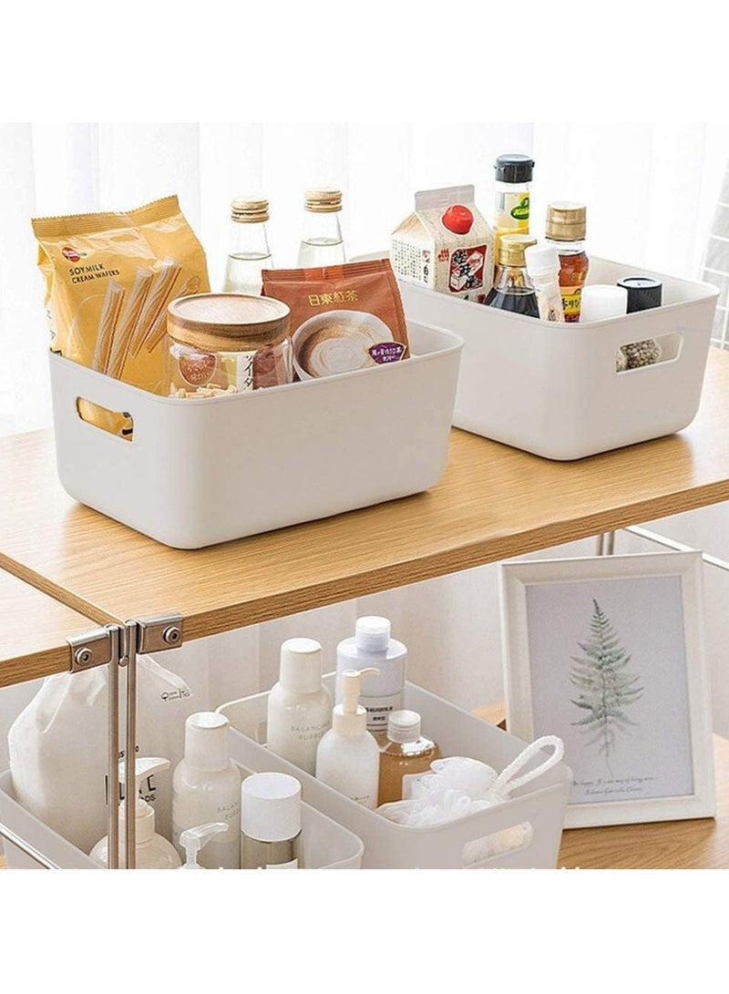 Small Storage Bin, Durable Storage Basket Cabinet Organizer, Toy Baskets Food Storage Containers for Organizing Storage Basket Organizer with Handles, Pack of 12