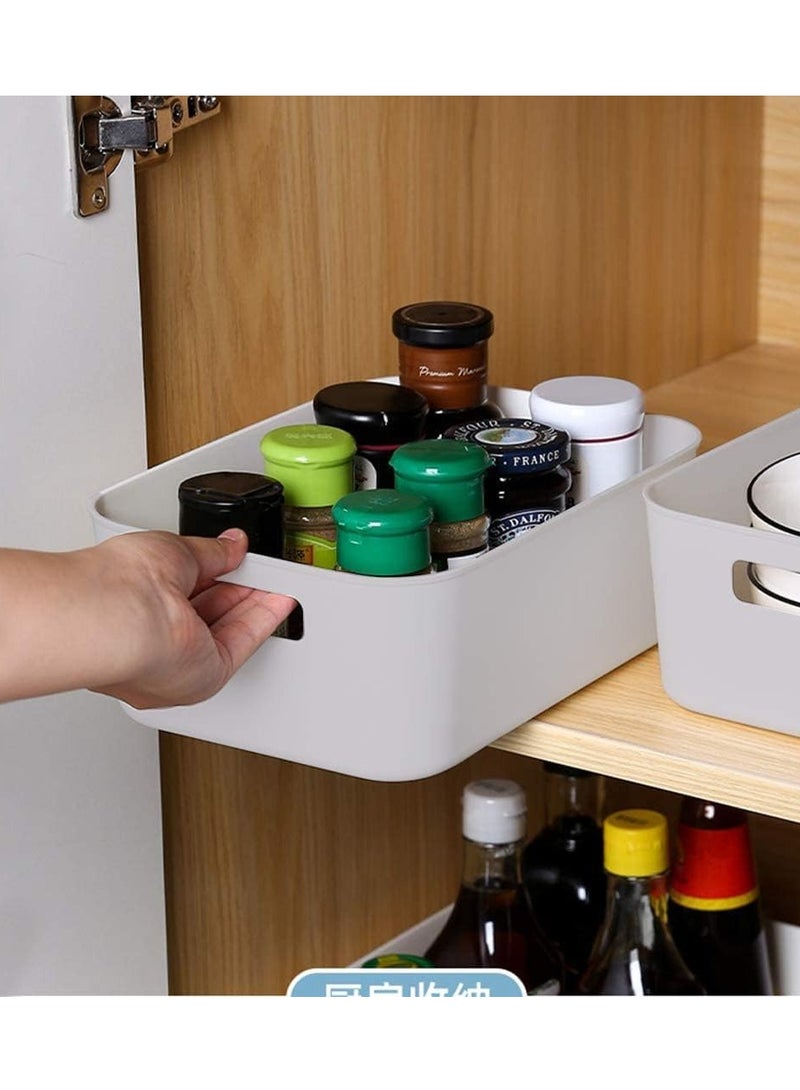 Small Storage Bin, Durable Storage Basket Cabinet Organizer, Toy Baskets Food Storage Containers for Organizing Storage Basket Organizer with Handles, Pack of 12