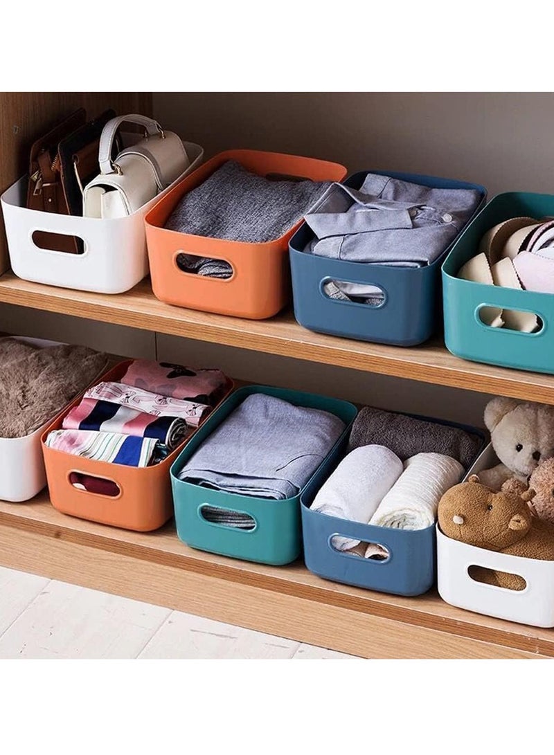 Plastic Storage Bins Multiuse Desk Cabinet Organizer with Built in Handle, Available in Pack of 6, 8, 12 and 18