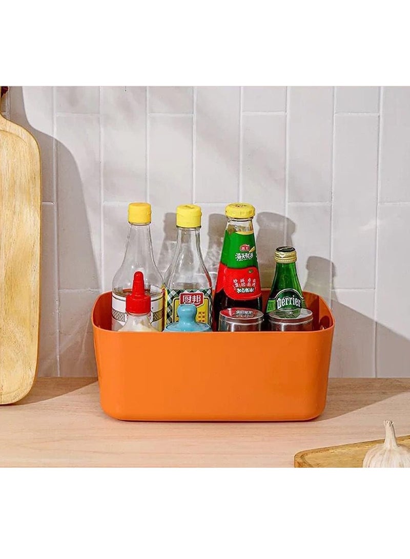Plastic Storage Bins Multiuse Desk Cabinet Organizer with Built in Handle, Available in Pack of 6, 8, 12 and 18