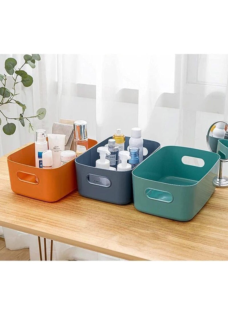 Plastic Storage Bins Multiuse Desk Cabinet Organizer with Built in Handle, Available in Pack of 6, 8, 12 and 18