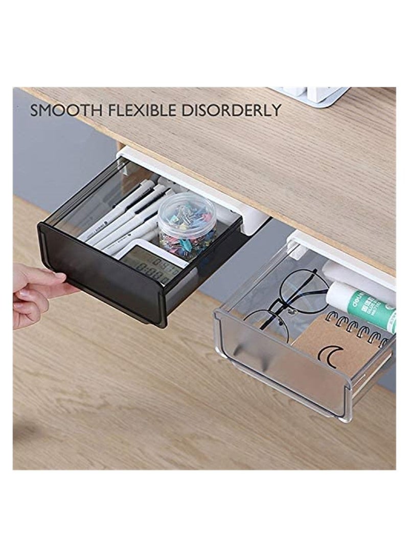 1 Self-Adhesive Under Desk Drawer Slide Out, Add Under Desk Drawer, Under Desk Drawer, Office Organizer and Storage Drawer Under Mount Black