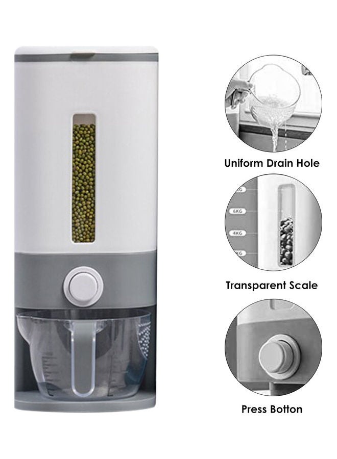 Rice Storage Dispenser White/Grey 12kg