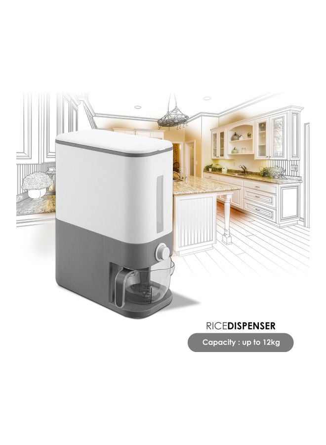 Rice Storage Dispenser White/Grey 12kg
