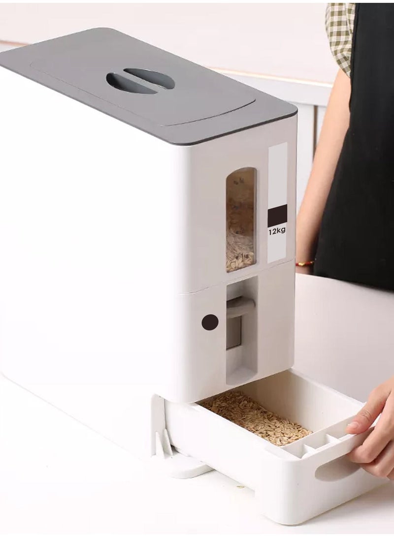 Auto Rice Dispense Air Sealed Storage Container Bin