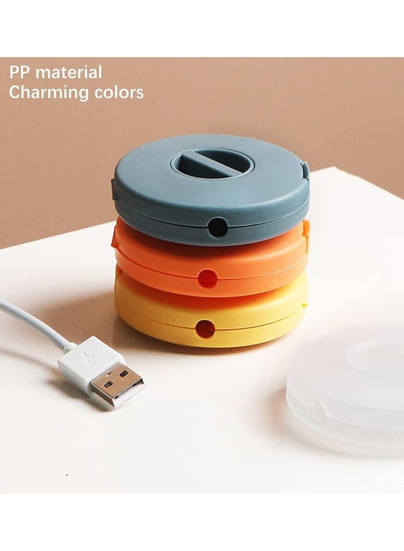 Cable Management, 4 Piece Data Cable Sorter Storage Box, Retractable Portable Power Cord Organizer for Wrapping Earbuds