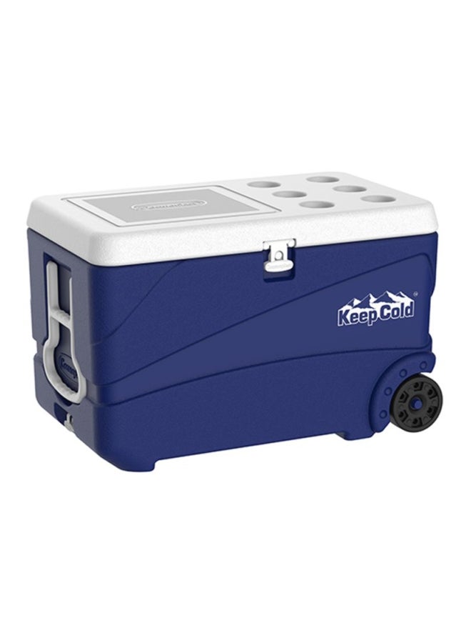 84-Liter KeepCold Deluxe Icebox With Wheels Blue/White