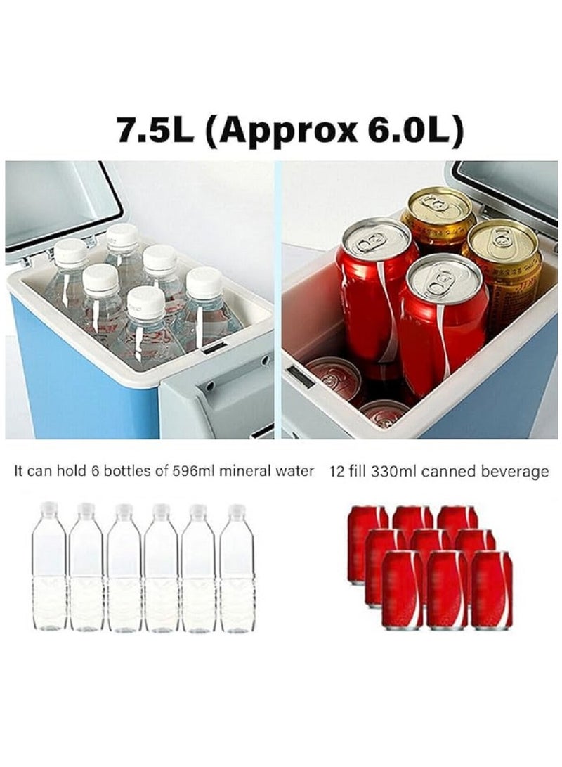 Car Refrigerator,Electric Cooler Warmer,7.5L Mini Fridge with 12v Dc,Portable Refrigerator Freezer Fridge Cooler for Cosmetics,Foods, Bedroom,Dorm,Office,Car