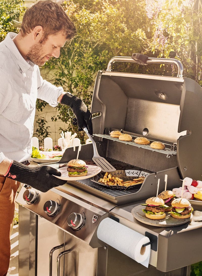 Black Magnetic Paper Towel Holder, Conveniently Mountable for Kitchen, Refrigerator, Grill, Toolbox, Garage, and More