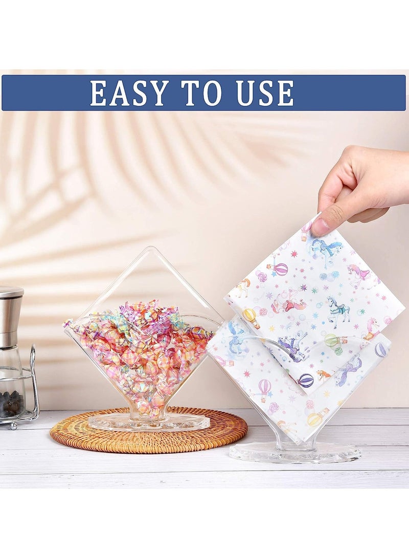 4 Pack Napkin Holder, Acrylic Holder for Bathroom Kitchen Dining Table, Coffee Filter Hotel Restaurant décor, Clear