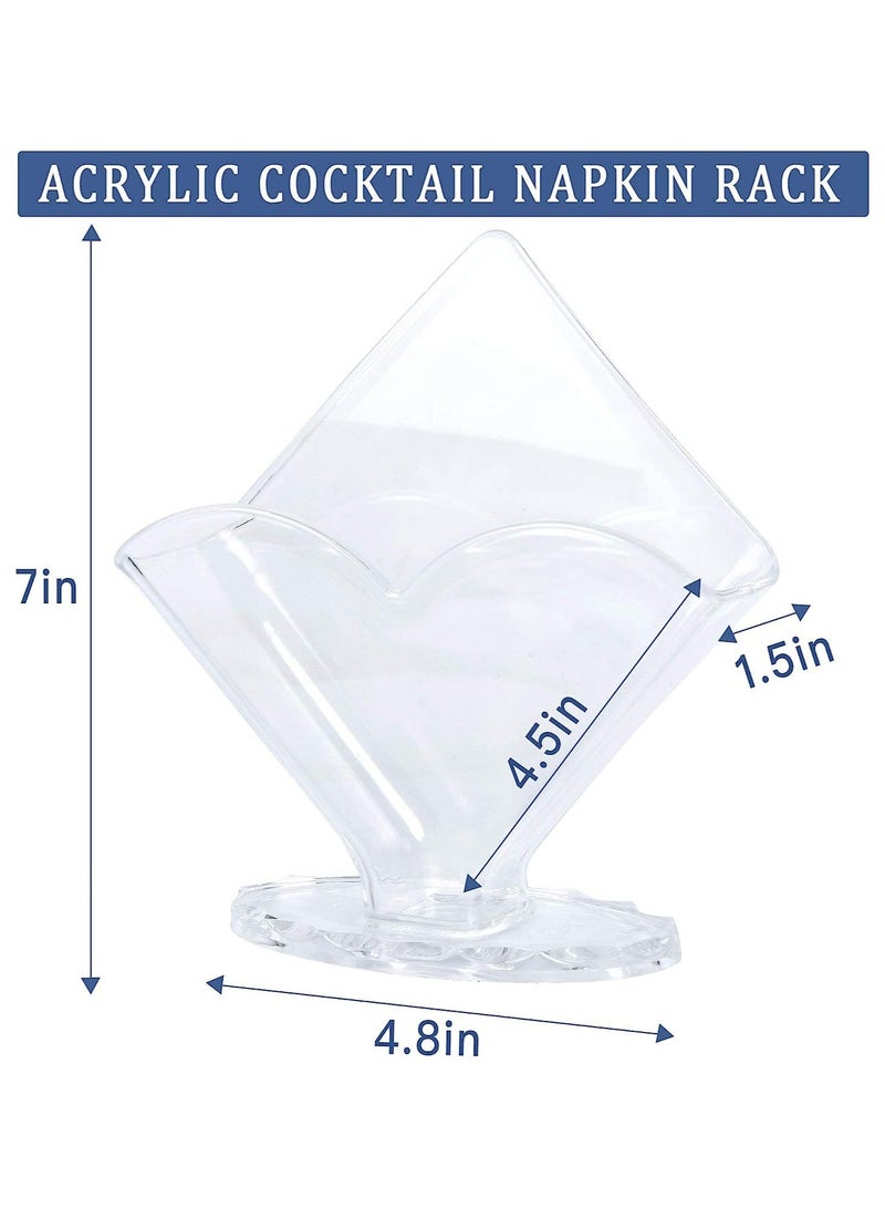 4 Pack Napkin Holder, Acrylic Holder for Bathroom Kitchen Dining Table, Coffee Filter Hotel Restaurant décor, Clear