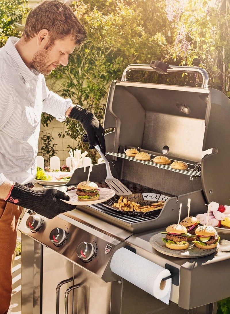 Black Magnetic Paper Towel Holder, Conveniently Mountable for Kitchen, Refrigerator, Grill, Toolbox, Garage, and More