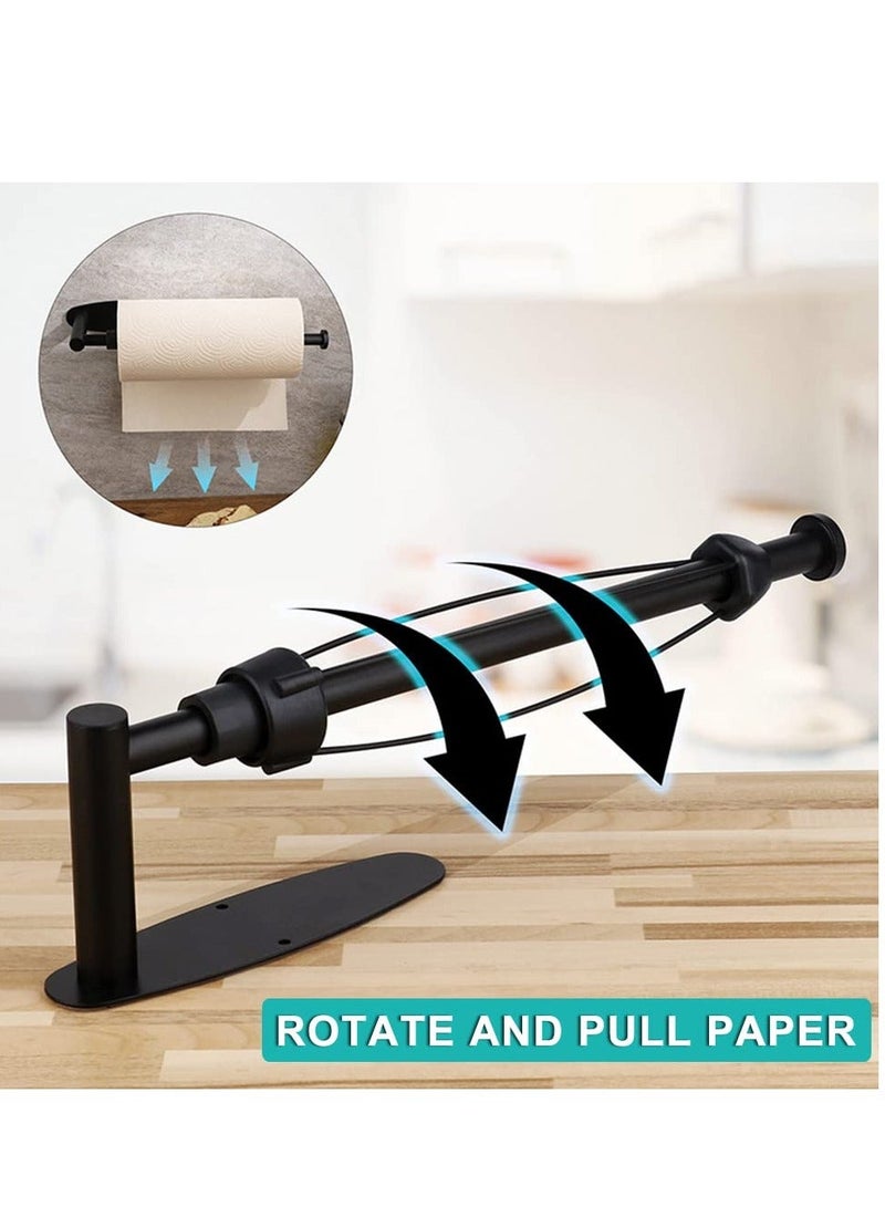 Paper Towel Holder Under Cabinet, Stainless Steel Wall Mount Roll Holder, with Damping Effect, Self-Adhesive or Drilled for Kitchen Bathroom, Upgrade Silver
