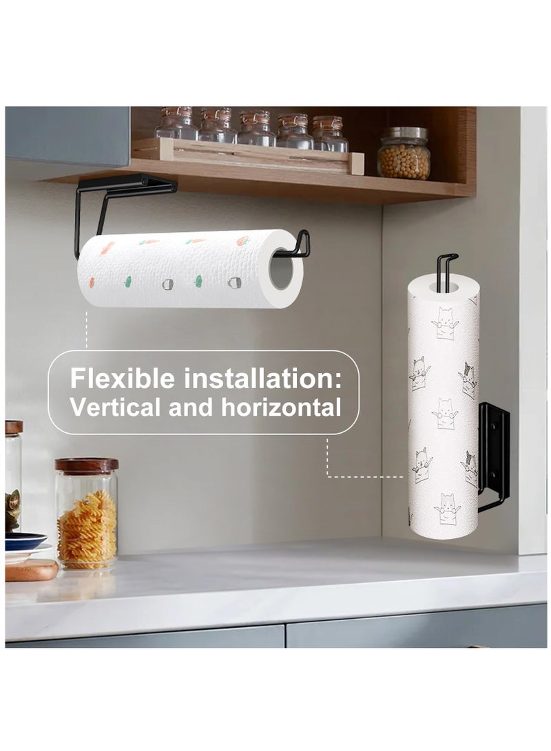 Paper Towels Holder, Wall Mounted Paper Towel Holders Napkin Holders For Kitchen Self-Adhesive Or Drilling, For Kitchen Bathroom
