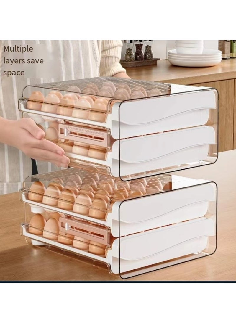 Double drawer egg rack storage box, suitable for refrigerators