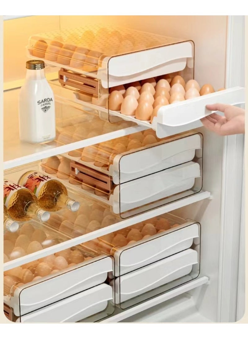 Double drawer egg rack storage box, suitable for refrigerators