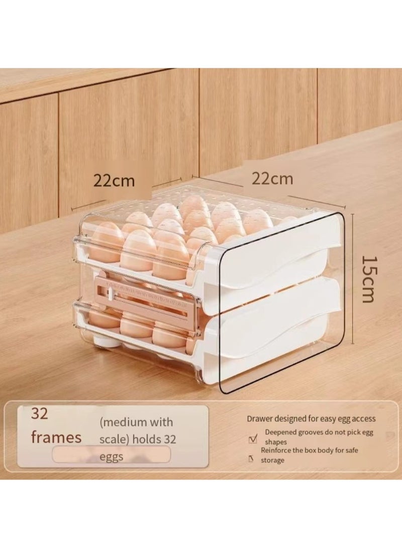 Double drawer egg rack storage box, suitable for refrigerators