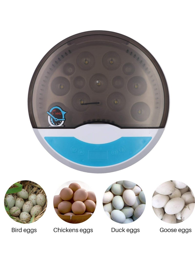 Egg Incubator, with 9 LED Light Egg Candle Tester and Temperature Control Device, One-Key Incubation Mini Home Hatching Equipment, 9 Egg Incubator Breeder for Chicken, Duck, Goose, Bird