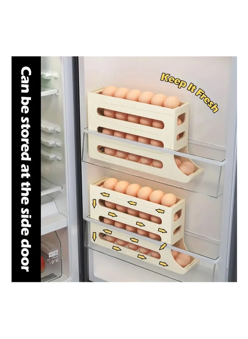 Refrigerator Egg Storage Box Large, Automatic Egg Rolling Rack  Special Egg Holder