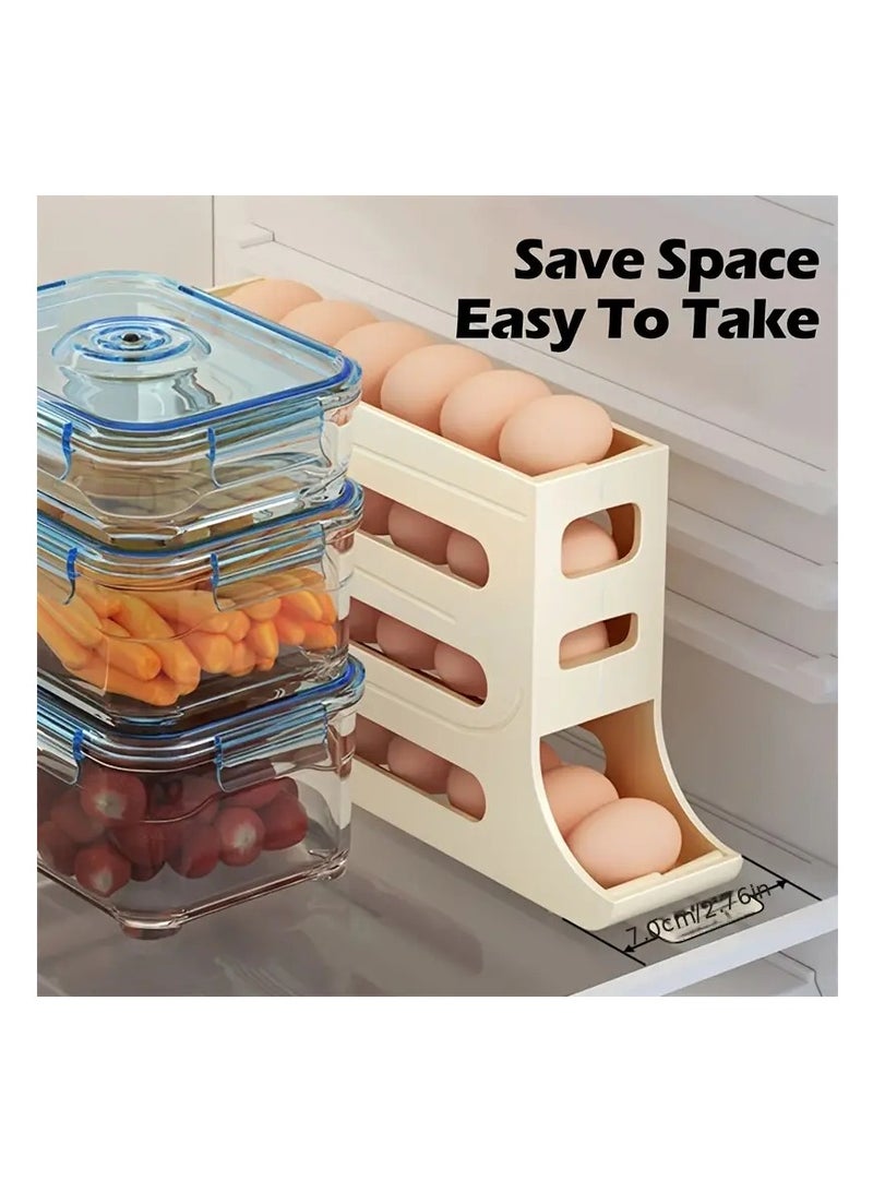 Refrigerator Egg Storage Box Large, Automatic Egg Rolling Rack  Special Egg Holder