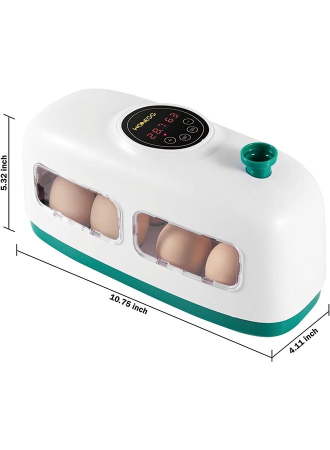 Egg Incubator, 8 Eggs Poultry Hatcher with Humidity Temperature Control, Led Candler and Display, Mini Chicken Incubator for Hatching Chicks, Quail Duck Goose Bird Turkey Eggs