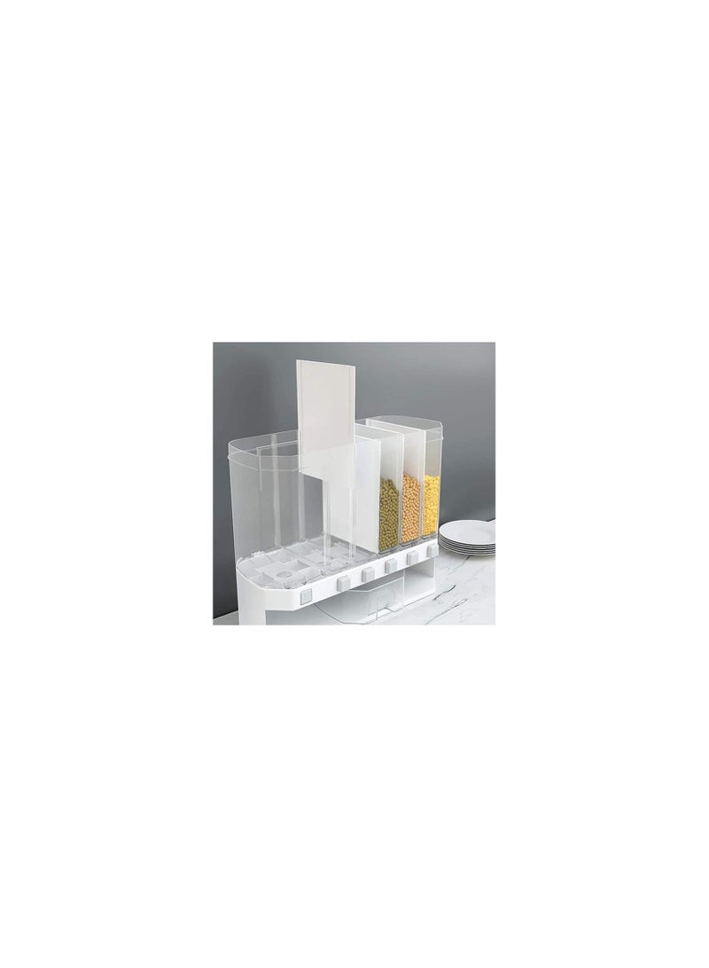 Water cup Grain Dispenser Wall Mounted Cereal Rice Bucket Multi Compartments Container Automatic Dis