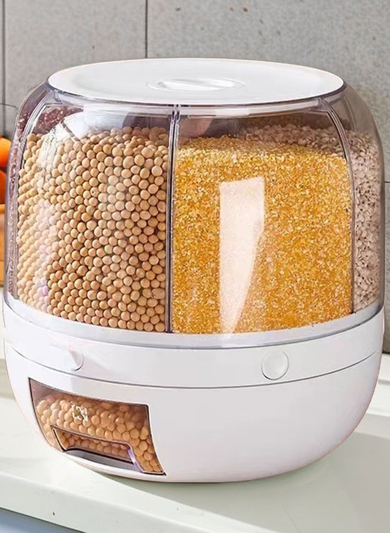 Food Grain Storage Container Large Capacity Rotating Sealed Rice Bucket Kitchen Rice Tank For Cereal Candy Coffee Bean