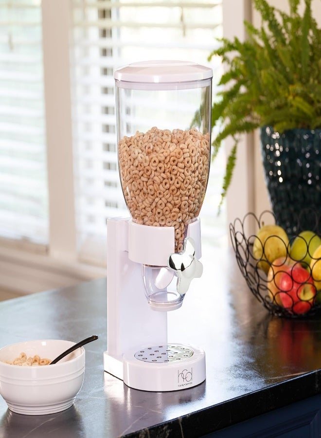 Zevro /Gat101C Indispensable Dry Food Dispenser, Single Control, White/Chrome