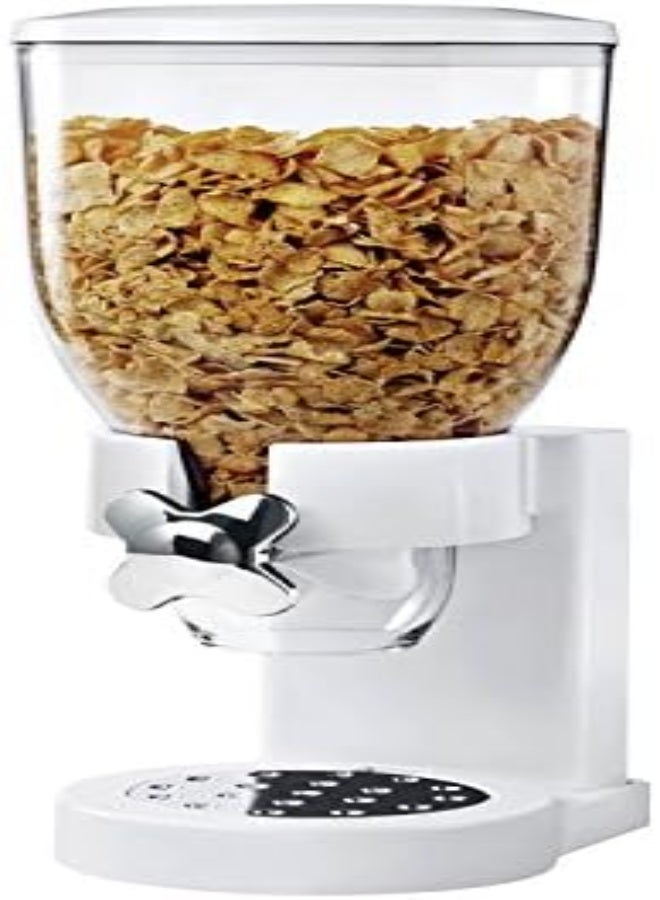 Zevro /Gat101C Indispensable Dry Food Dispenser, Single Control, White/Chrome