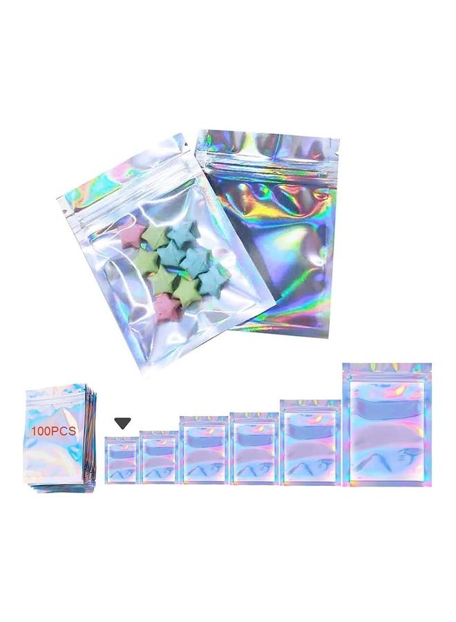 100-Piece Laser Foil Seal Storage Pouch Multicolour 10x15cm