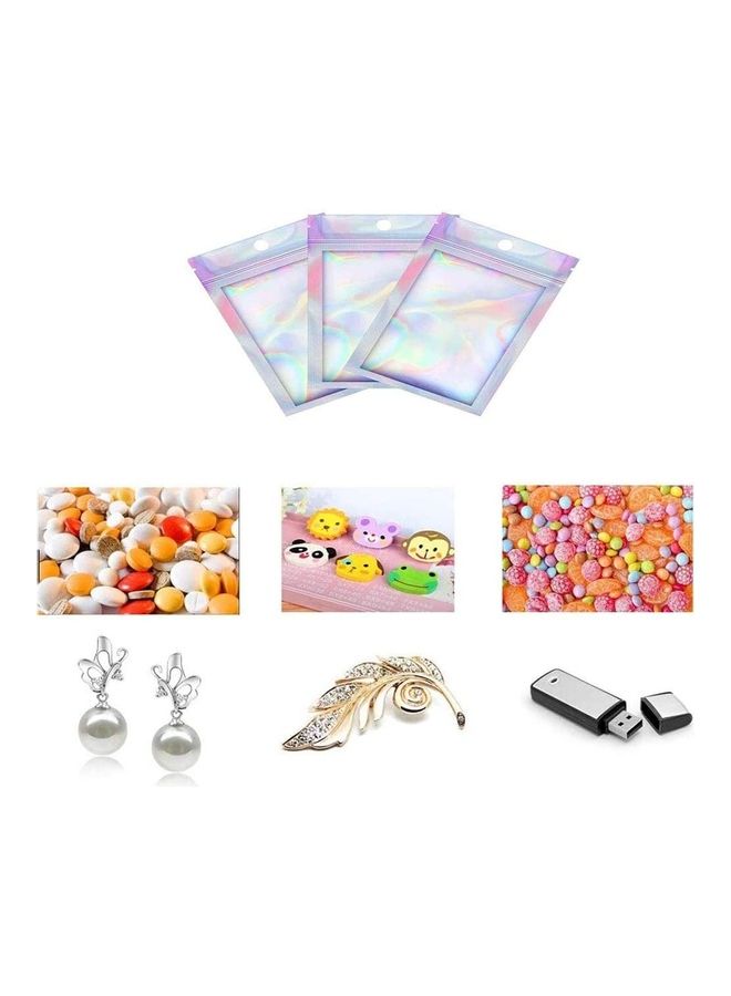 100-Piece Laser Foil Seal Storage Pouch Multicolour 10x15cm