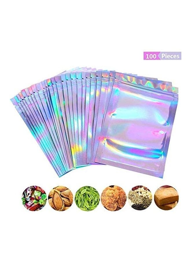 100-Piece Laser Foil Seal Storage Pouch Multicolour 10x15cm