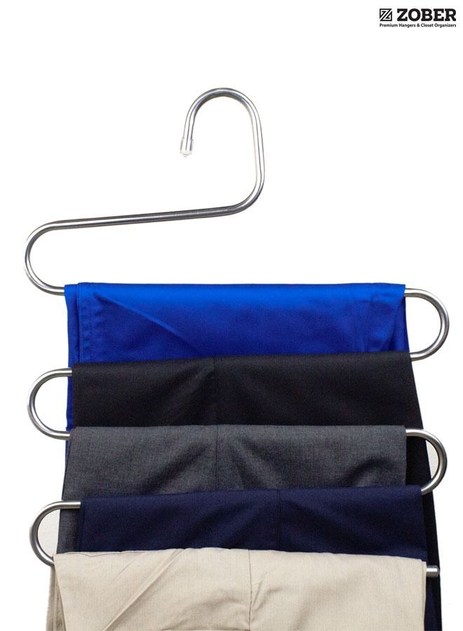 5 Layer (S-Shaped) Stainless Steel Pant Hanger (5 Set)