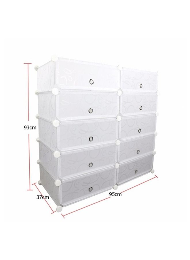 10-Cubes Rectangular Storage Shoe Cabinet