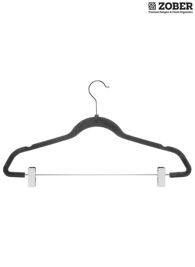 20 Pack Premium Velvet Skirt Hangers with metal clips