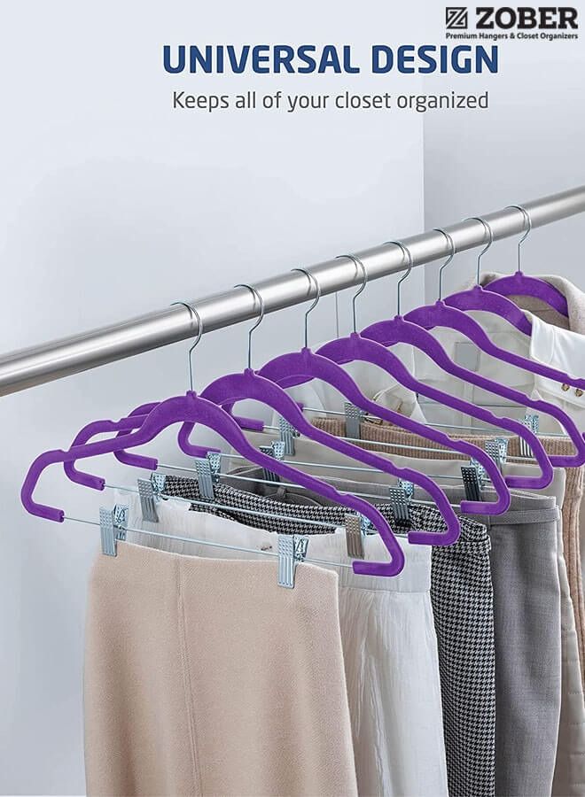 20 Pack Premium Velvet Skirt Hangers with metal clips