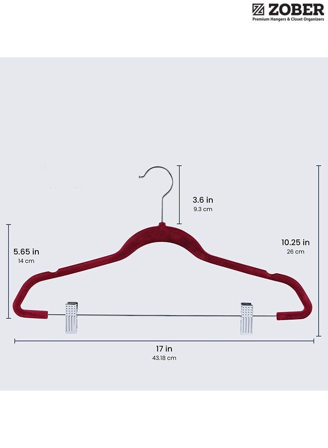 Premium Velvet Skirt Hangers with metal clips