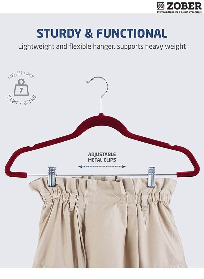 Premium Velvet Skirt Hangers with metal clips