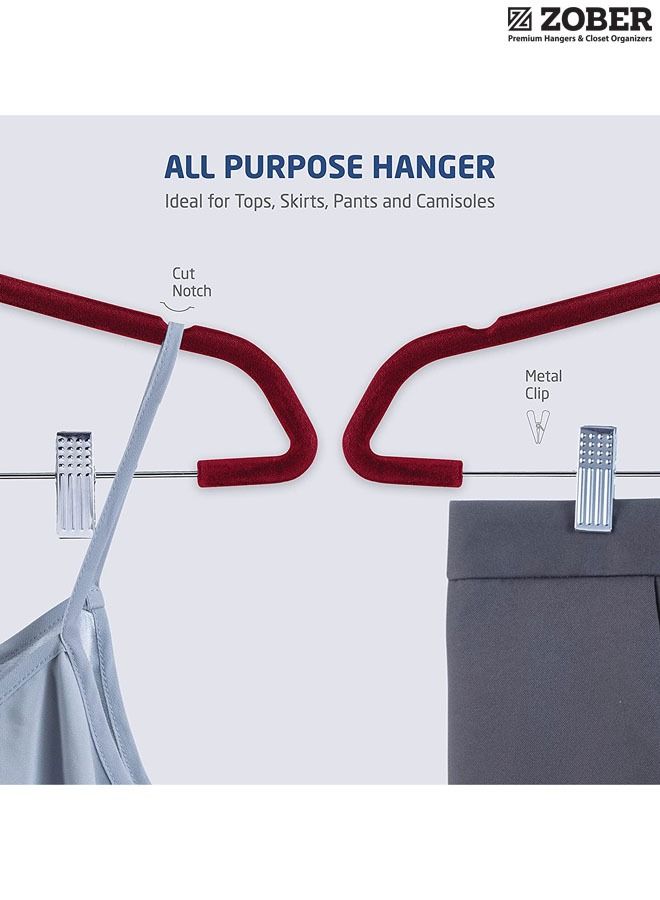 Premium Velvet Skirt Hangers with metal clips