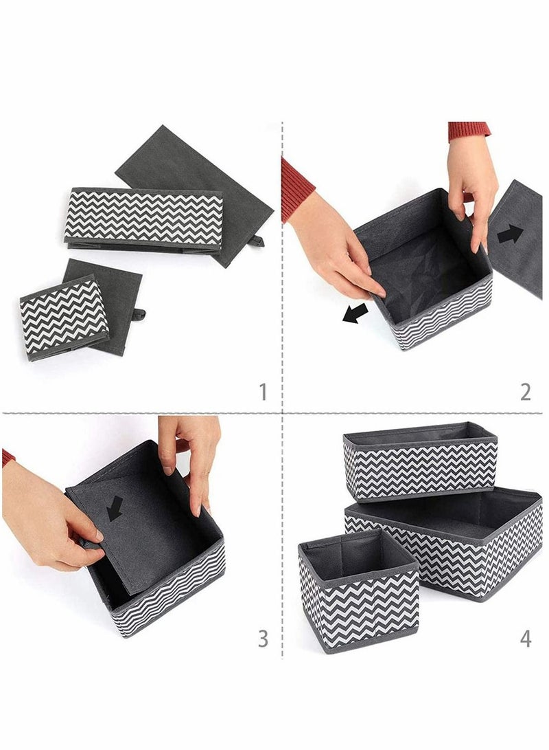 Set of 6 Drawer Organiser Divider Foldable Storage Bins for Socks Tie Shirts Collapsible Drawer for Home wardrobe Closet Organizers