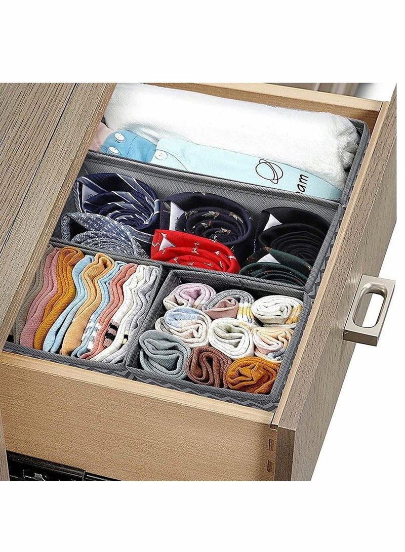 Set of 6 Drawer Organiser Divider Foldable Storage Bins for Socks Tie Shirts Collapsible Drawer for Home wardrobe Closet Organizers