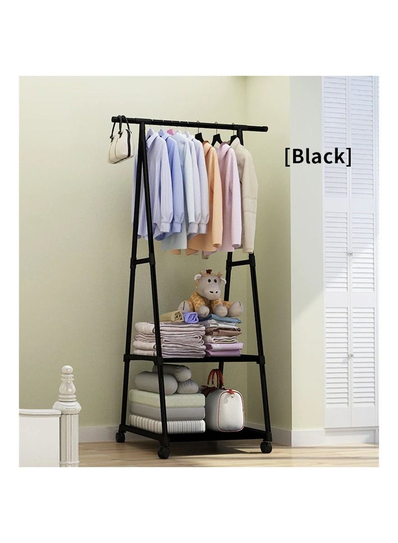 Multi Function Triangle Floor Standing Hanging Clothes Rack With Wheels For bedroom LivingRoom