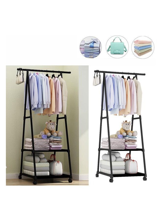 Multi Function Triangle Floor Standing Hanging Clothes Rack With Wheels For bedroom LivingRoom