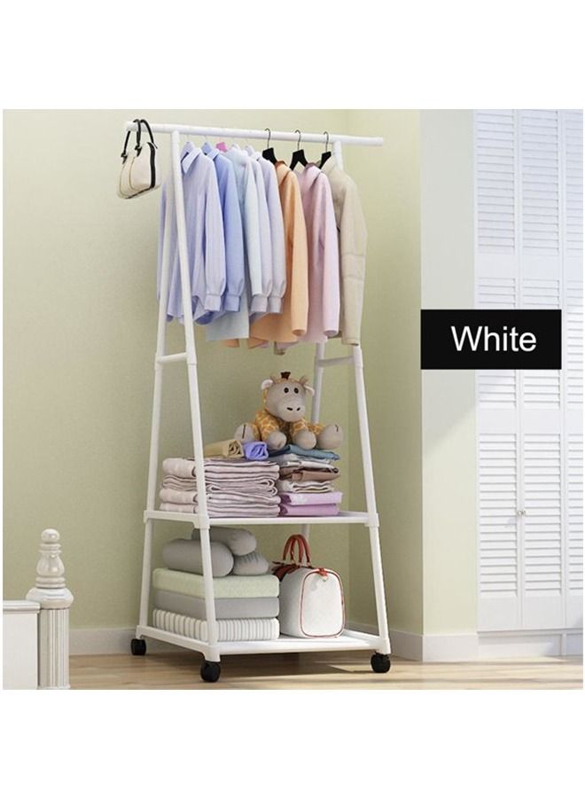 Multi Function Triangle Floor Standing Hanging Clothes Rack With Wheels For bedroom LivingRoom